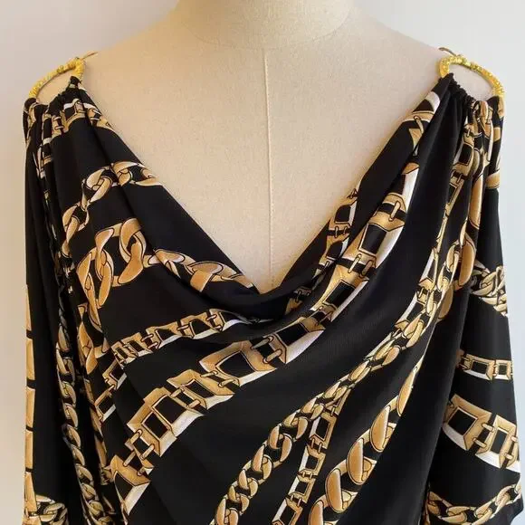 Cache Chain Cold Shoulder Mini Dress sz XS - Picture 5 of 10